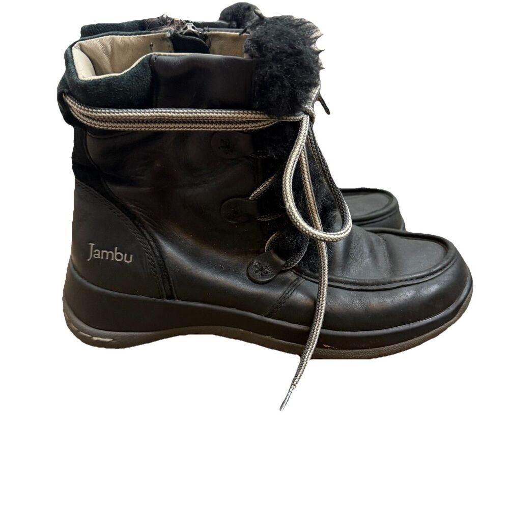 Jambu Denali Waterproof Black Leather Faux Fur Winter Boots Women’s Size 6M